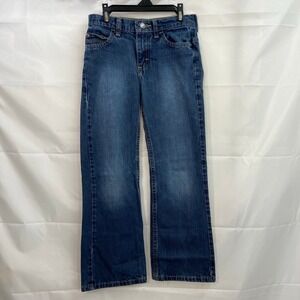 Vintage Wrangler youth boy's medium/dark wash straight fit adjustable jeans 10
